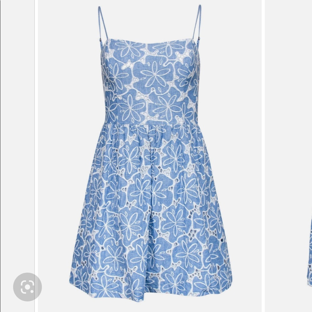 Lilly Pulitzer - Chambray Fit & Flare Dress w/ Lace